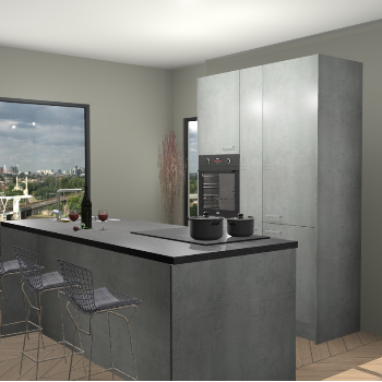 Beton parelgrijze keuken Jeddah 19461