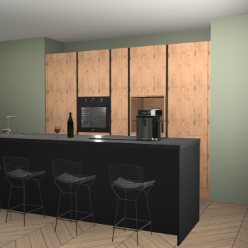 Zwart houten greeploze keuken Roseau 38787