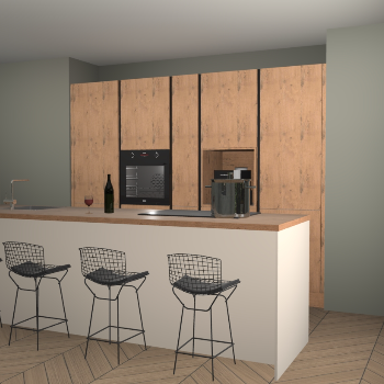 Kasjmier houten greeploze keuken Roseau 38804