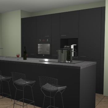 Zwarte keuken Roseau 33220