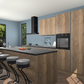 Chocolade eiken greeploze keuken Jaipur 18741