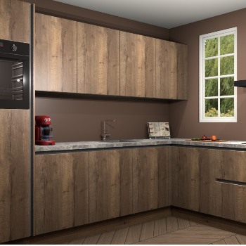 Goud Eiken greeploze keuken Paramaribo 94261