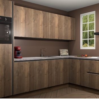 Goud Eiken greeploze keuken Paramaribo 94267