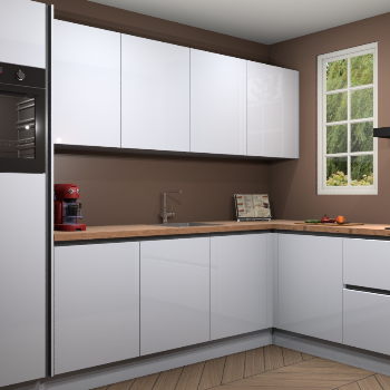 Sneeuwwitte hoogglans greeploze keuken Paramaribo 94390