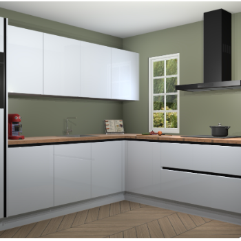 Sneeuwwitte hoogglans greeploze keuken Paramaribo 94393