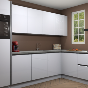 Sneeuwwitte hoogglans greeploze keuken Paramaribo 94443