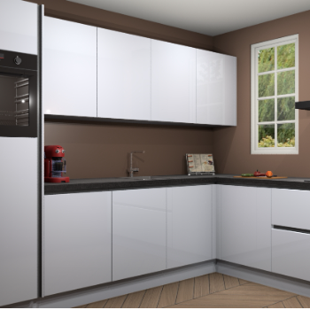 Sneeuwwitte hoogglans greeploze keuken Paramaribo 94449