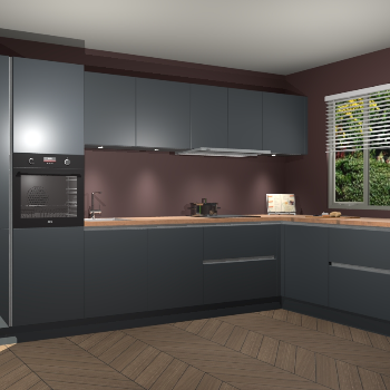 Onyxgrijze greeploze keuken Petten 93907