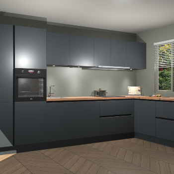 Onyxgrijze greeploze keuken Petten 93910