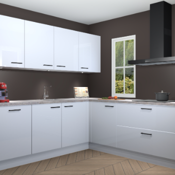 Sneeuwwitte hoogglans keuken Paramaribo 94462