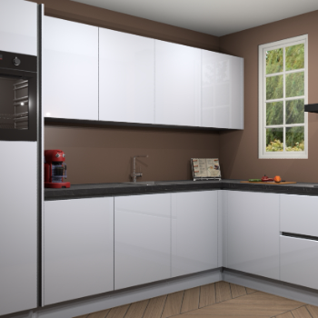 Sneeuwwitte hoogglans greeploze keuken Paramaribo 94467