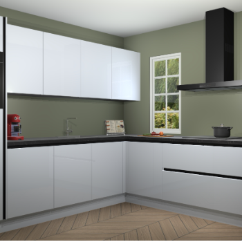 Sneeuwwitte hoogglans greeploze keuken Paramaribo 94469