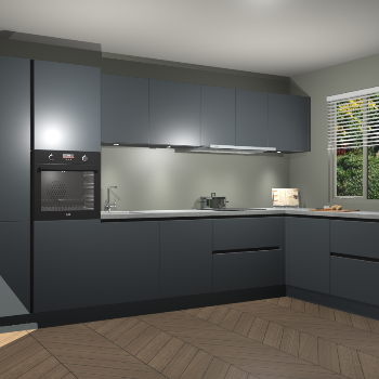 Onyxgrijze greeploze keuken Petten 94002