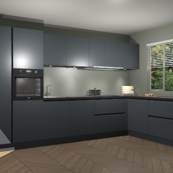 Onyxgrijze greeploze keuken Petten 94008