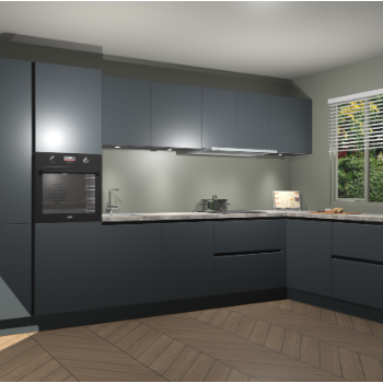 Onyxgrijze greeploze keuken Petten 94014