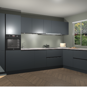Onyxgrijze greeploze keuken Petten 94020