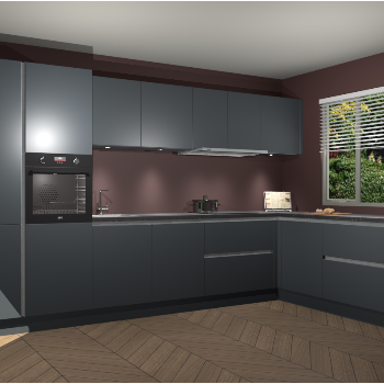 Onyxgrijze greeploze keuken Petten 94023