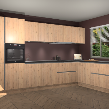 Madera Natuur greeploze keuken Petten 94055