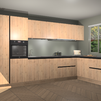 Madera Natuur greeploze keuken Petten 94058