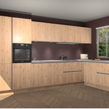 Madera Natuur greeploze keuken Petten 94067