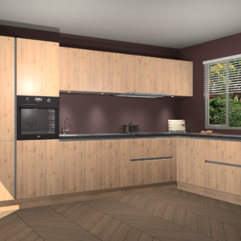 Madera Natuur greeploze keuken Petten 94073