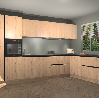 Madera Natuur greeploze keuken Petten 94076