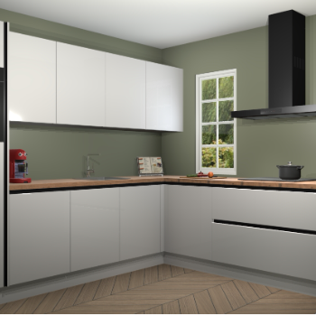 Zijjdegrijze hoogglans greeploze keuken Paramaribo 94783