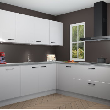 Zijdegrijze hoogglans keuken Paramaribo 94800