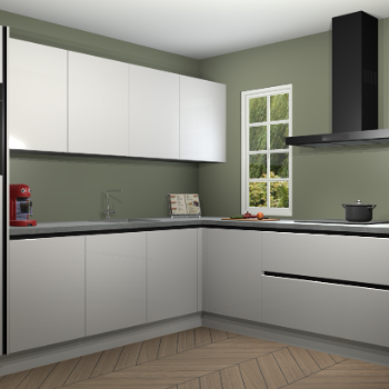 Zijjdegrijze hoogglans greeploze keuken Paramaribo 94802