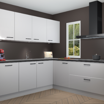 Zijdegrijze hoogglans keuken Paramaribo 94806