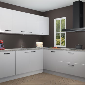 Zijdegrijze hoogglans keuken Paramaribo 94812