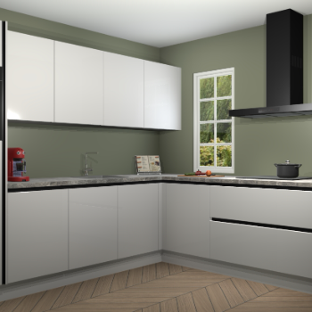 Zijjdegrijze hoogglans greeploze keuken Paramaribo 94814