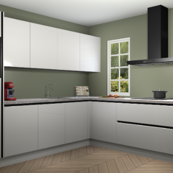 Zijjdegrijze hoogglans greeploze keuken Paramaribo 94820