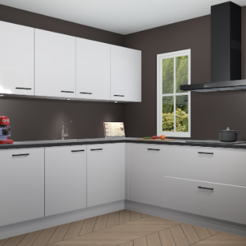 Zijdegrijze hoogglans keuken Paramaribo 94830