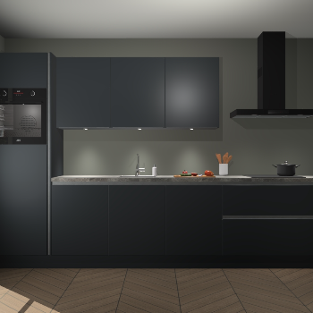 Onyxgrijze greeploze keuken Asmara 94372