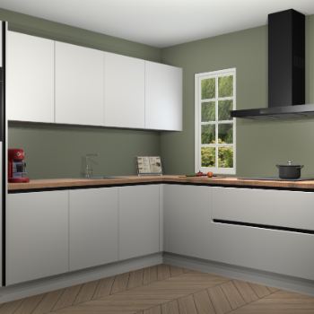 Zijdegrijze greeploze keuken Paramaribo 95586