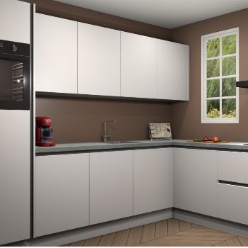 Zijdegrijze greeploze keuken Paramaribo 95607