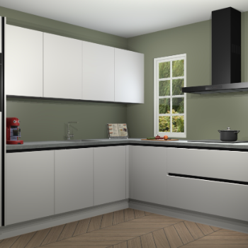 Zijdegrijze greeploze keuken Paramaribo 95610