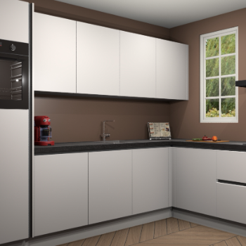 Zijdegrijze greeploze keuken Paramaribo 95613