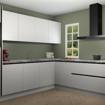 Zijdegrijze greeploze keuken Paramaribo 95622