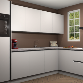 Zijdegrijze greeploze keuken Paramaribo 95631