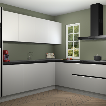 Zijdegrijze greeploze keuken Paramaribo 95640