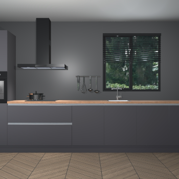 Onyxgrijze greeploze keuken Quito 34962