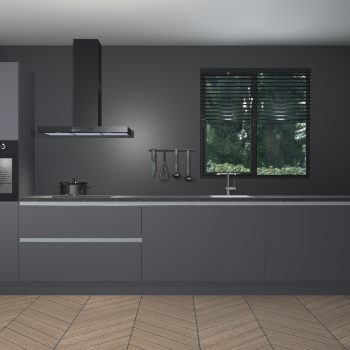 Onyxgrijze greeploze keuken Quito 35022