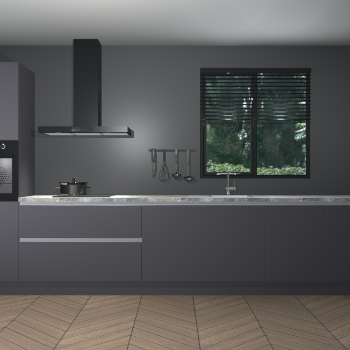 Onyxgrijze greeploze keuken Quito 35078