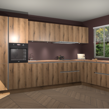 Goud Eiken greeploze keuken Petten 94042