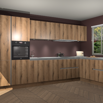 Goud Eiken greeploze keuken Petten 94662