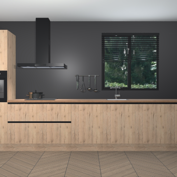 Madera Natuur greeploze keuken Quito 35736