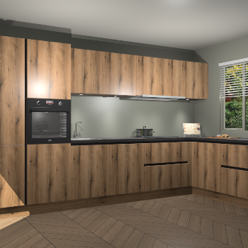 Goud Eiken greeploze keuken Petten 94671