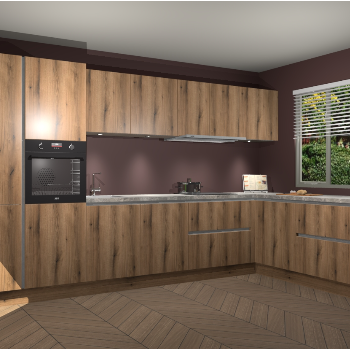 Goud Eiken greeploze keuken Petten 94674